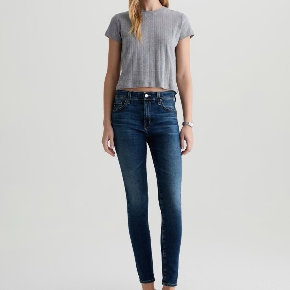 Adriano Goldschmied AG Dark Wash Farrah Skinny Ankle Jean 28R Women's Mid-Rise